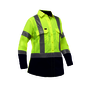 Protective Industrial Products Women's 2X Hi-Vis Yellow Bisley® X Airflow™ Lightweight Ripstop Cotton/Polyester Long Sleeve Shirt With Chest Pockets And Vented Back