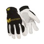 Valeo® X-Large White And Gray VALEO-V255 Leather Full Finger Mechanics Gloves With Adjustable Cuff