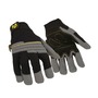 Valeo® Medium Black And Gray VALEO-V415 Leather Full Finger Anti-Vibration Gloves With Adjustable Cuff
