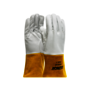 RADNOR™ Medium 11.75" White And Brown Premium Top Grain Kidskin Leather Unlined Welders Glove