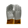 RADNOR™ Small 9.375" White And Brown Premium Top Grain Kidskin Leather Unlined Welders Glove