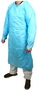 Supply Source 50"  Blue Safety-Zone Chlorinated Polyethylene Disposable Apron With Long Sleeves