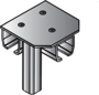 Tillman® Galvanized Steel 3-Way T-Connector (For Floor Mounted Curtain Systems)