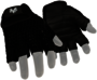 Valeo® Large Black Valeo-V340 Leather Fingerless Mechanics Gloves With Hook And Loop Cuff Cuff