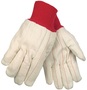 MCR Safety Large White and Red 18 oz. Nap In Cotton Canvas Double Palm Hot Mill Gloves With Knit Wrist