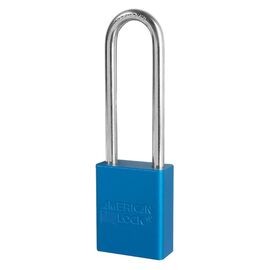American Lock® Blue 1 1/2" X 3/4" Aluminum 5 Pin Safety Lockout Padlock With 1/4" X 3" X 3/4" Shackle (Keyed Alike)