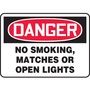 Accuform Signs® 10" X 14" Black/White/Red Aluminum Safety Sign "DANGER NO SMOKING MATCHES OR OPEN LIGHTS"
