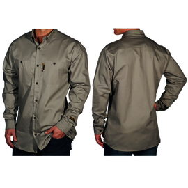 Benchmark FR® Medium Light Gray Benchmark 2.0 Cotton Flame Resistant Work Shirt With Button Front Closure