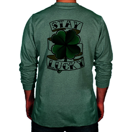 Benchmark FR® 3X Army Green Second Gen Jersey Cotton Flame Resistant T-Shirt With Stay Lucky Graphic
