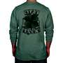 Benchmark FR® Large Army Green Second Gen Jersey Cotton Flame Resistant T-Shirt With Stay Lucky Graphic