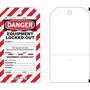 Brady® Black, Red and White Rigid Polyester Two-Part Perforated Tag "DANGER EQUIPMENT LOCKED OUT" With 3/8" Rolled Brass Eyelet Grommet (25 Per Pack)