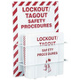 Accuform Signs® Red/White Aluminum Lockout Procedure Station "LOCKOUT/ TAGOUT SAFETY PROCEDURES"