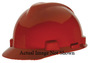MSA Hi-Viz Orange Super V Polyethylene Cap Style Hard Hat With Ratchet/4 Point Ratchet Suspension