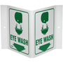 Brady® 12" X 18" X .055" Green And White High Visibility/Rigid Polyethylene Eye Wash Sign "EYE WASH"