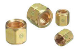 Western CGA-021 "A" 3/8" - 24 LH Brass 200 psig Hose Nut (For Wrench Flats)