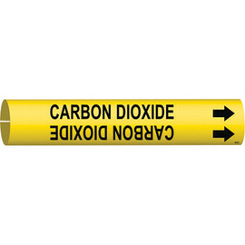 Brady® 13/16" X 13/16" Black/Yellow Snap-On™ Plastic Pipe Marker "CARBON DIOXIDE"