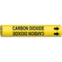 Brady® 13/16" X 13/16" Black/Yellow Snap-On™ Plastic Pipe Marker "CARBON DIOXIDE"