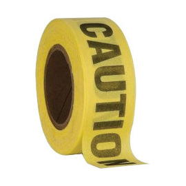 Mutual Industries 2" X 45 yd Yellow Cotton Barricade Tape "CAUTION"