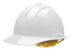 Bullard® White HDPE Cap Style Hard Hat With Pinlock/6 Point Pinlock Suspension