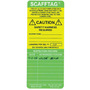 Brady® 7.625" X 3.25" Black/Green/Yellow/White SCAFFTAG® Rigid Polyester Insert (100 Per Pack) "SCAFFTAG CAUTION SAFETY HARNESS REQUIRED 1926.451(G)(1) EACH EMPLOYEE ON A SCAFFOLD MORE THAN TEN FEET (3.1M) ABOVE A LOWER LEVEL SHALL BE PROTECTED FROM…"
