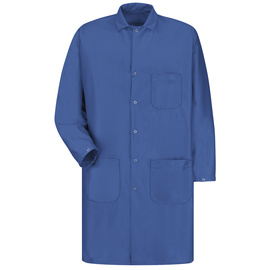 Red Kap® Large/Regular Blue 94% Texturized Polyester /6% Carbon Suffused Nylon Lab Coat With Gripper Closure
