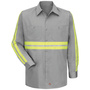 Bulwark Medium/Regular Gray Red Kap® 6 Ounce 100% Cotton Long Sleeve Shirt With Button Closure