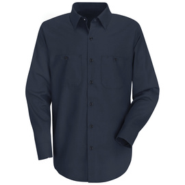 Bulwark Large/Regular Navy Red Kap® 6 Ounce 100% Cotton Long Sleeve Shirt With Button Closure