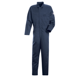 Bulwark® Large Tall Navy Blue EXCEL FR® Twill Cotton Flame Resistant Coveralls With Zipper Front Closure
