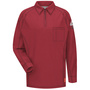 Bulwark® Medium Regular Red Westex G2™ Fabrics By Milliken®/Cotton/Polyester/Polyoxadiazole Flame Resistant Long Sleeve Polo With Zipper Front Closure