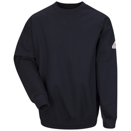 Bulwark® 2X Regular Navy Blue Cotton/Spandex Brushed Fleece Flame Resistant Crewneck