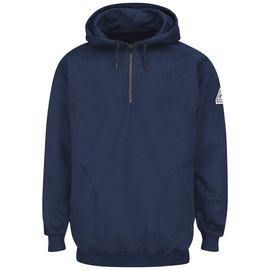 Bulwark® Large Regular Navy Blue Cotton/Spandex Brushed Fleece Flame Resistant Sweatshirt