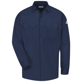 Bulwark® Large Regular Navy Blue Westex Ultrasoft®/Cotton/Nylon Flame Resistant Work Shirt With Button Front Closure