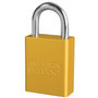 American Lock® Yellow Anodized Aluminum 5 Pin Tumbler Safety Padlock Boron Alloy Shackle