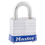 Master Lock® Silver/Blue Laminated Steel General Security Padlock Steel Shackle