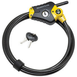 Master Lock® Yellow/Black Braided Steel Cable Lock