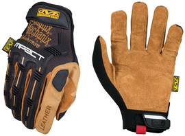 Mechanix Wear® Size 8 Tan And Brown Durahide™ M-PACT® Leather Full Finger Anti-Vibration Gloves With Hook and Loop Cuff