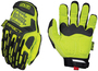 Mechanix Wear® Size 11 Hi-Viz Yellow M-Pact® Leather And TrekDry® Full Finger Anti-Vibration Gloves With Hook and Loop Cuff