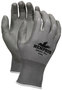 MCR Safety Size Large Economy 13 Gauge Gray Polyurethane Palm Coated Work Gloves With Gray Nylon Liner And Knit Wrist Cuff