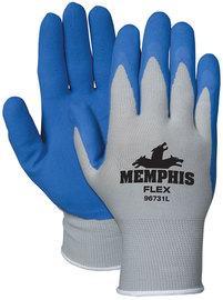 MCR Safety® Size Medium NXG 13 Gauge Blue Latex Palm And Fingertips Dipped Coated Work Gloves With Blue Nylon Liner And Knit Wrist