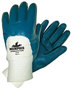 MCR Safety® Large Predator® Blue Nitrile Three-Quarter Coated Work Gloves With Blue Jersey Liner And Knit Wrist