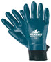 MCR Safety® Small Predalite® Blue Nitrile Full Dip Coated Work Gloves With Blue Interlock Liner And PVC Safety Cuff