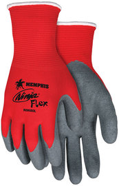 MCR Safety® 2X Ninja® Flex 15 Gauge Gray Latex Palm And Fingertips Coated Work Gloves With Gray Nylon Liner And Knit Wrist