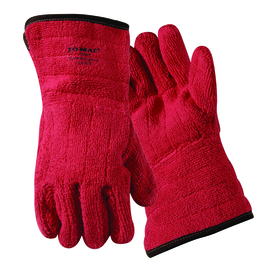 Wells Lamont® Jomac® X-Large Red Extra Heavy Weight Terry Cloth Heat Resistant Gloves With 5" Gauntlet Cuff, Cotton Lining And Full Thumb