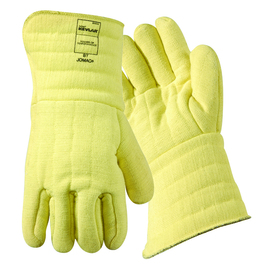 Wells Lamont® Jomac® X-Large Yellow Extra Heavy Weight Wool/Kevlar® Heat Resistant Gloves With 5" Gauntlet Cuff, Wool Lining And Full Thumb