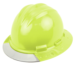 Bullard® Hi-Viz Yellow HDPE Full Brim Hard Hat With Ratchet/4 Point Ratchet Suspension