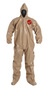 DuPont™ 2X Tan Tychem® 5000 18 mil Chemical Protective Coveralls (With Hood, Elastic Wrists And Attached Socks)