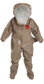 DuPont™ 3X Tan Tychem® 5000, 18 mil Encapsulated Level B Chemical Protective Suit With Flat Back And Rear Entry