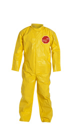 DuPont™ X-Large Yellow Tychem® 2000, 10 mil Chemical Protective Coveralls With Open Wrists And Ankles