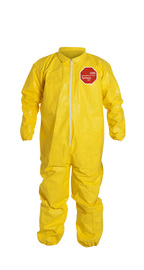 DuPont™ 7X Yellow Tychem® 2000, 10 mil Chemical Protective Coveralls With Elastic Wrists And Ankles
