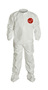 DuPont™ 5X White Tychem® 4000, 12 mil Chemical Protective Coveralls With Elastic Wrists And Attached Socks
